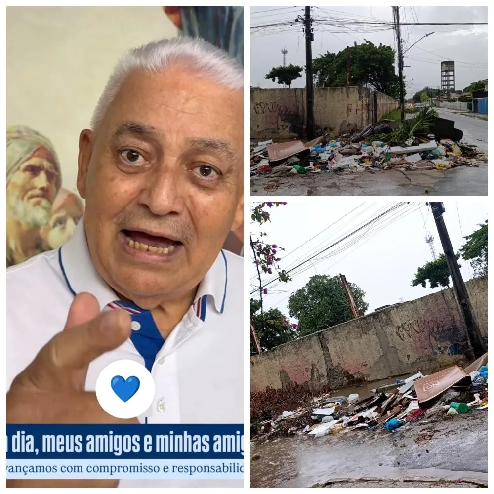 Fotos lixo: recebidas na redação - Foto do prefeito: Reprodução internet 